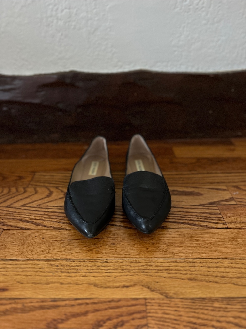 Steve Madden Black Pointed Leather Loafers